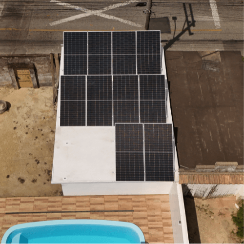 Telhado com placa solar